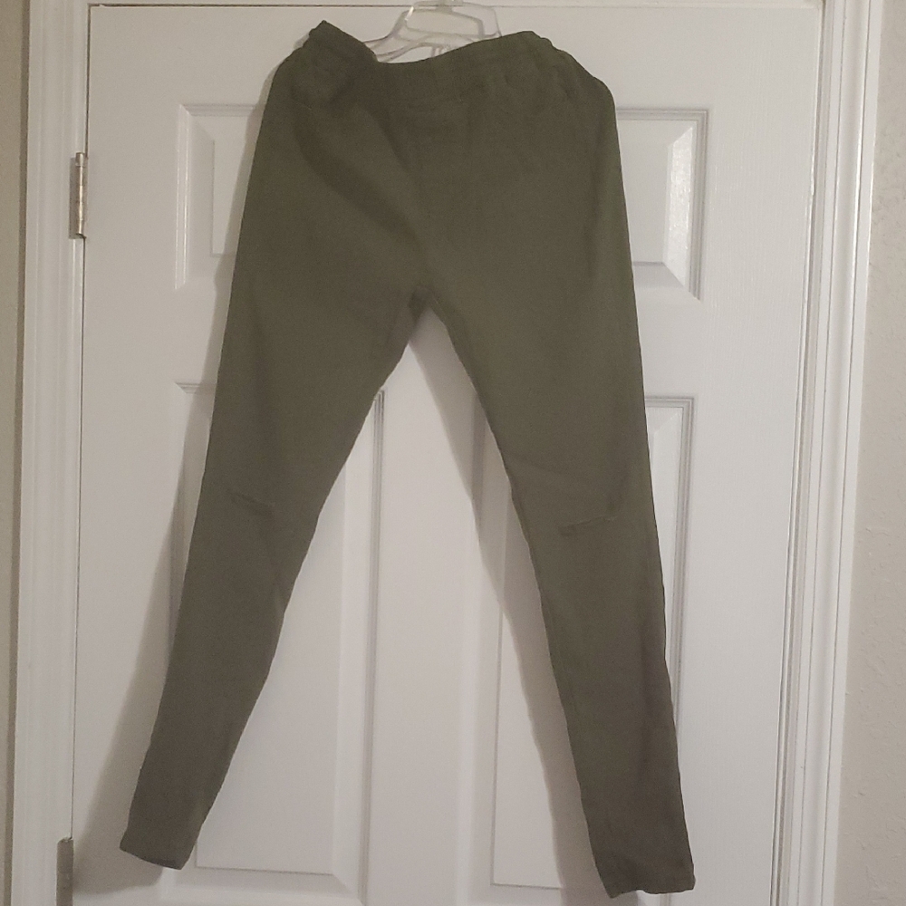 Olive Green Casual Pants
